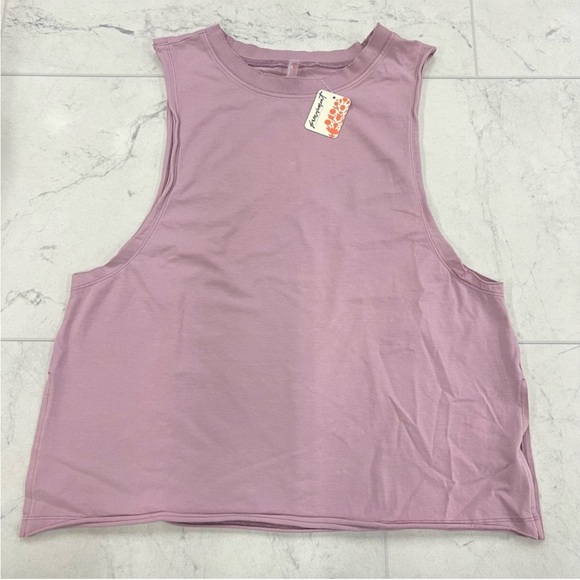 NWT Free People Hot Shot Relaxed Tank Top in Vanilla Fig/Mauve Size XS - Picture 2 of 9